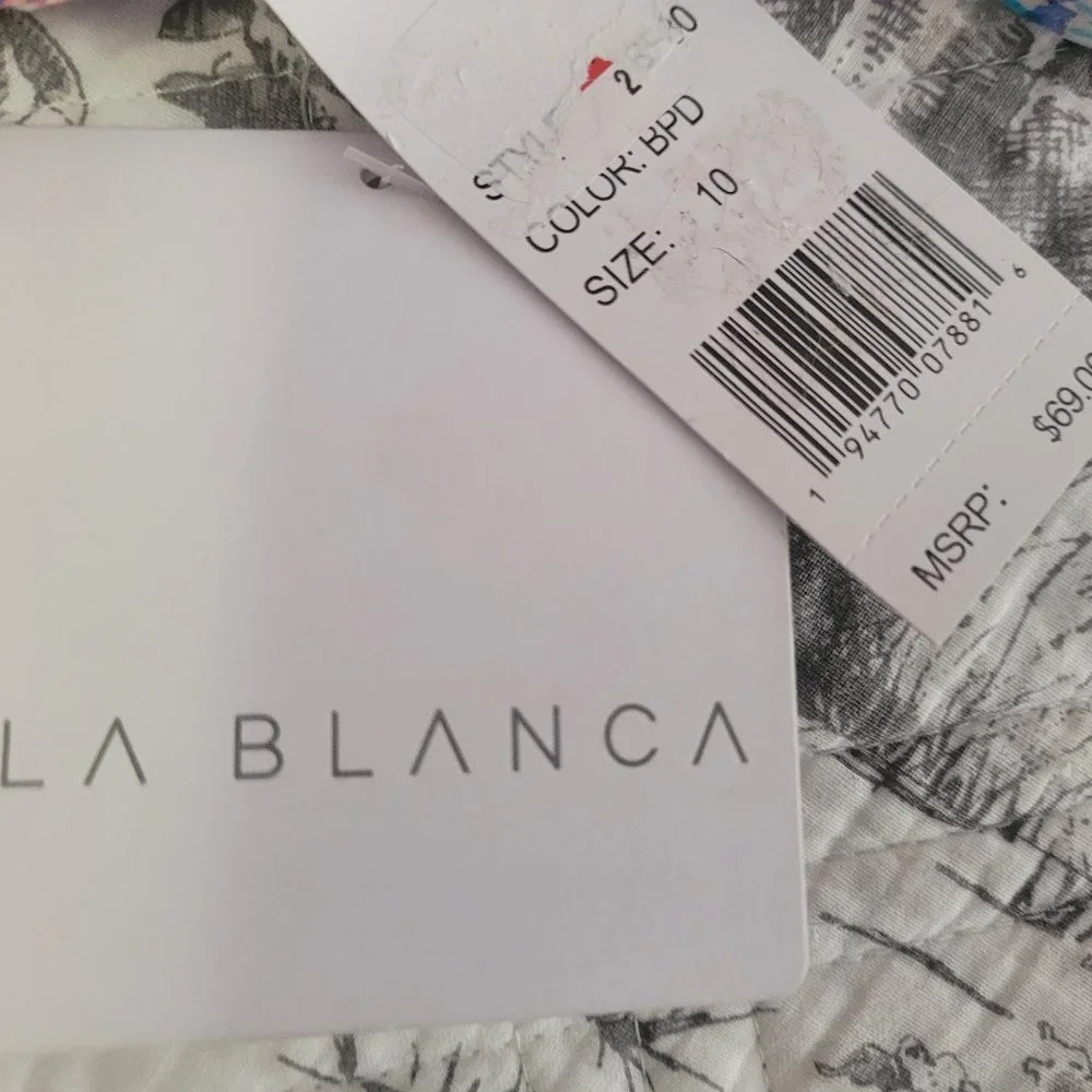 La Blanca Multi-Color Adjustable Bikini Top Size 10 NWT